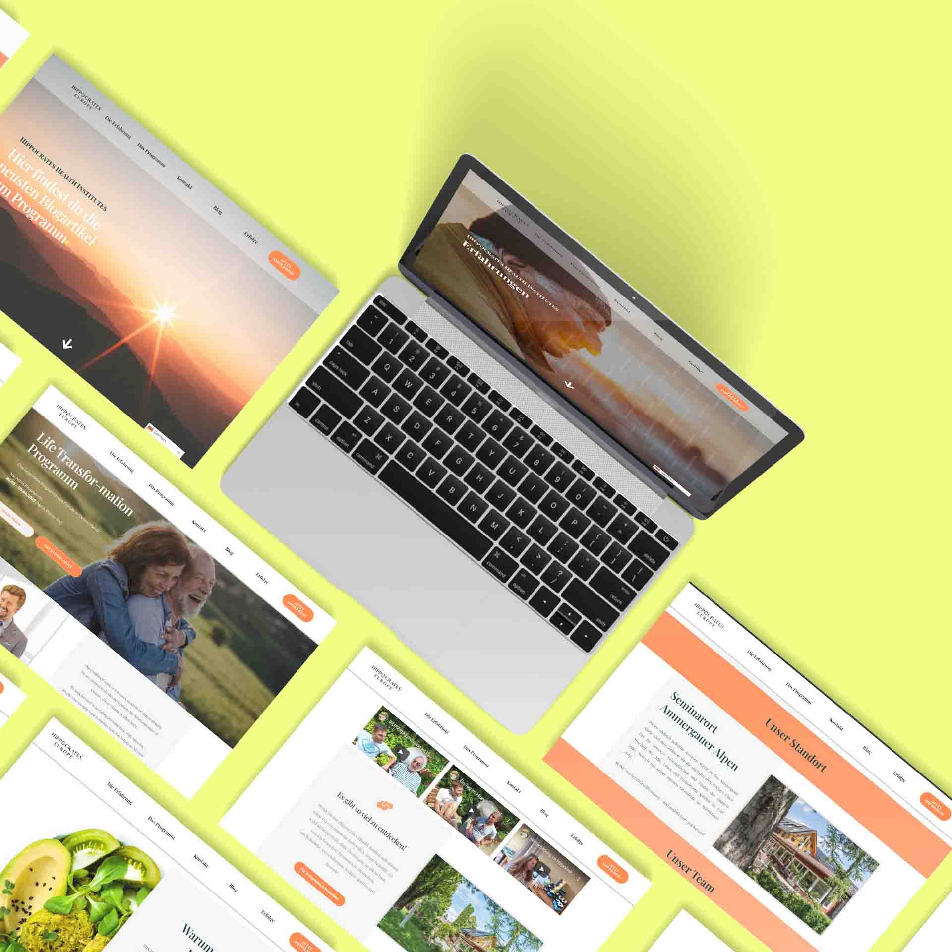 hippocrates health instiut deutschland web design responsive web development web animations visualisation
